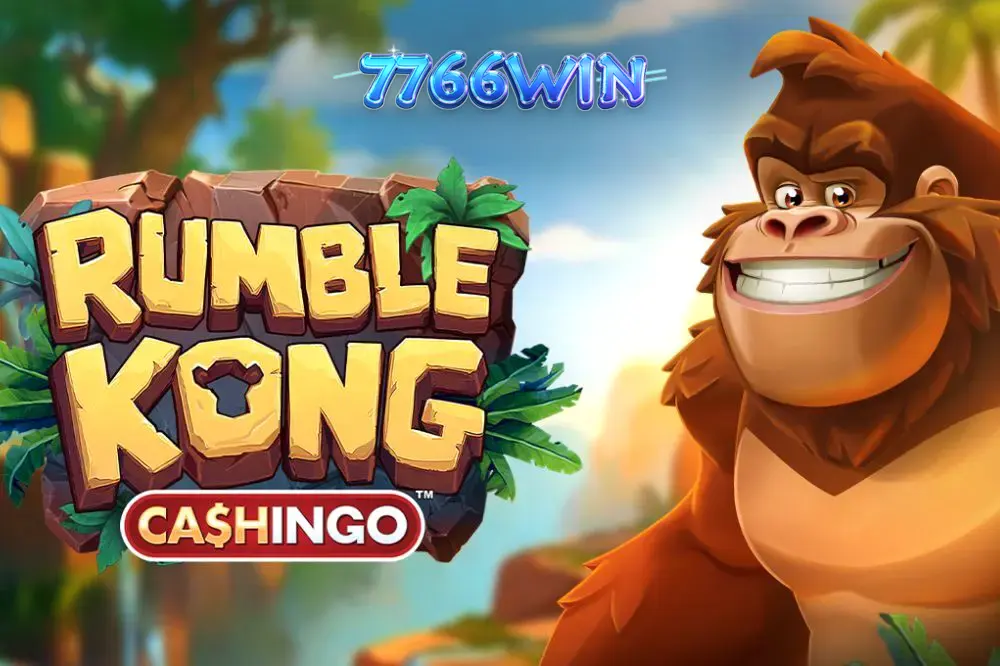 Cena vibrante da selva com o tema do slot Rumble Kong CASHINGO
